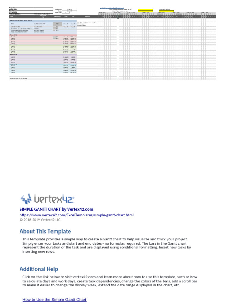 Simple Gantt Chart Ms Pdf