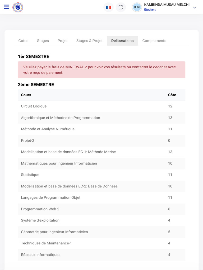 Relevé de Cotes Étudiant 2023 | PDF | Informatique | Bases de données