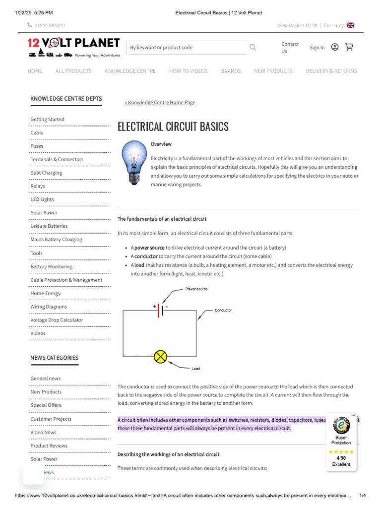 Electrical Circuit Basics Explained | PDF | Direct Current | Electrical ...