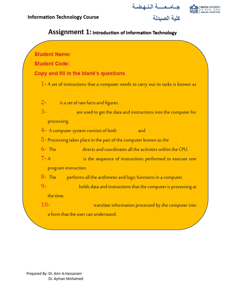 IT Assignment: Processing Basics | PDF | Central Processing Unit ...