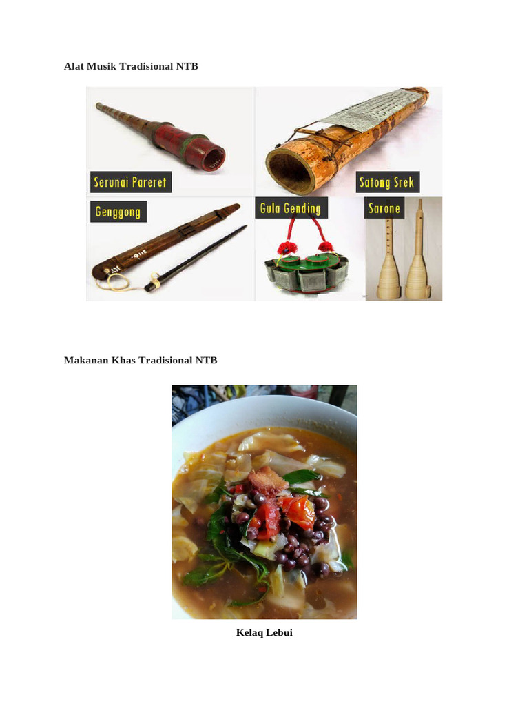 Alat Musik Trasional NTB | PDF