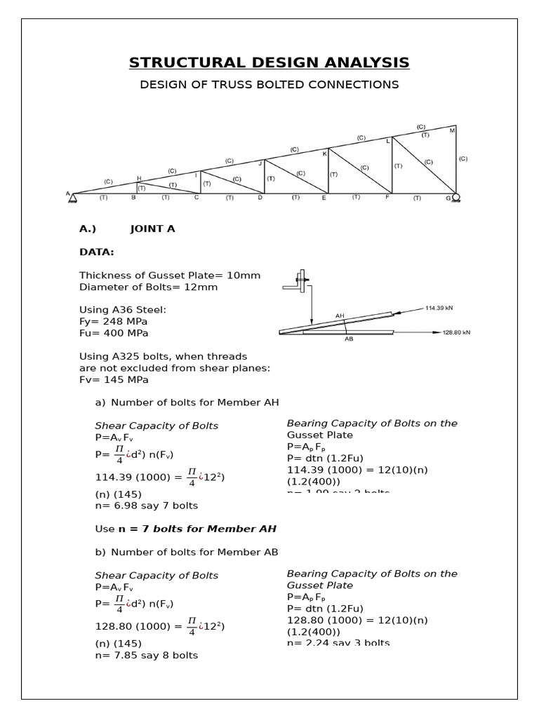 A325 Bolt Design Calculations | PDF | Metalworking