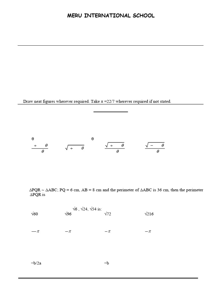 Sample Paper 07 QP | PDF | Elementary Geometry | Euclidean Geometry