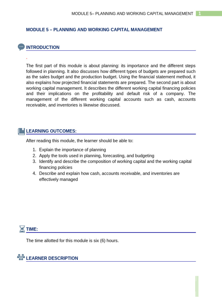 Planning and Working Capital Management | PDF | Cost Of Goods Sold | Cheque