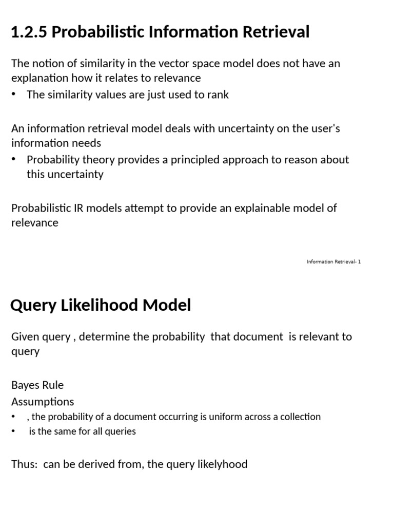 Probabilistic Information Retrieval Models | PDF | Information ...