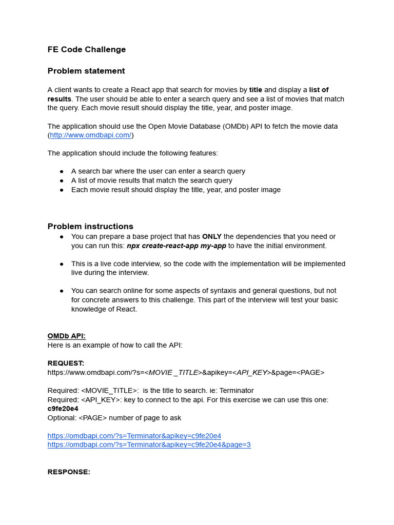 FE Code Challenge | PDF
