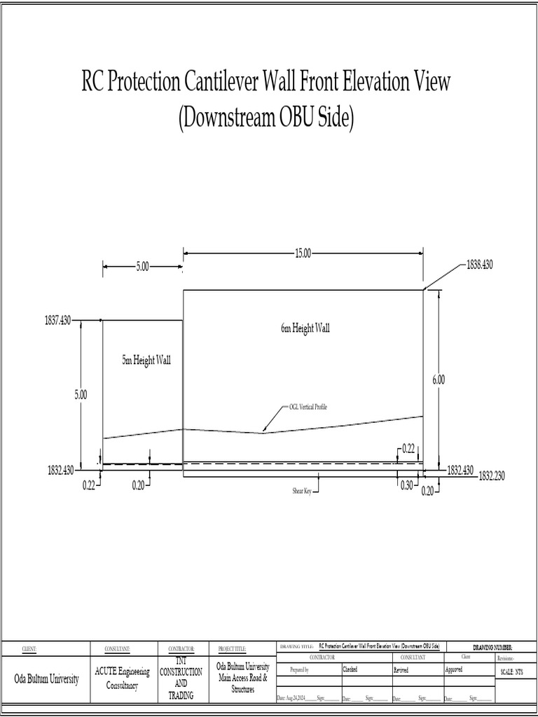 Downstream Cantilever Wall Elevation | PDF