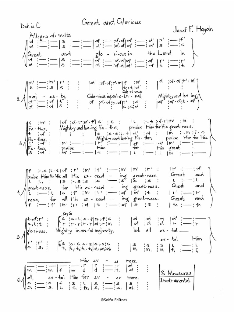 Great and Glorious - Haydn | PDF