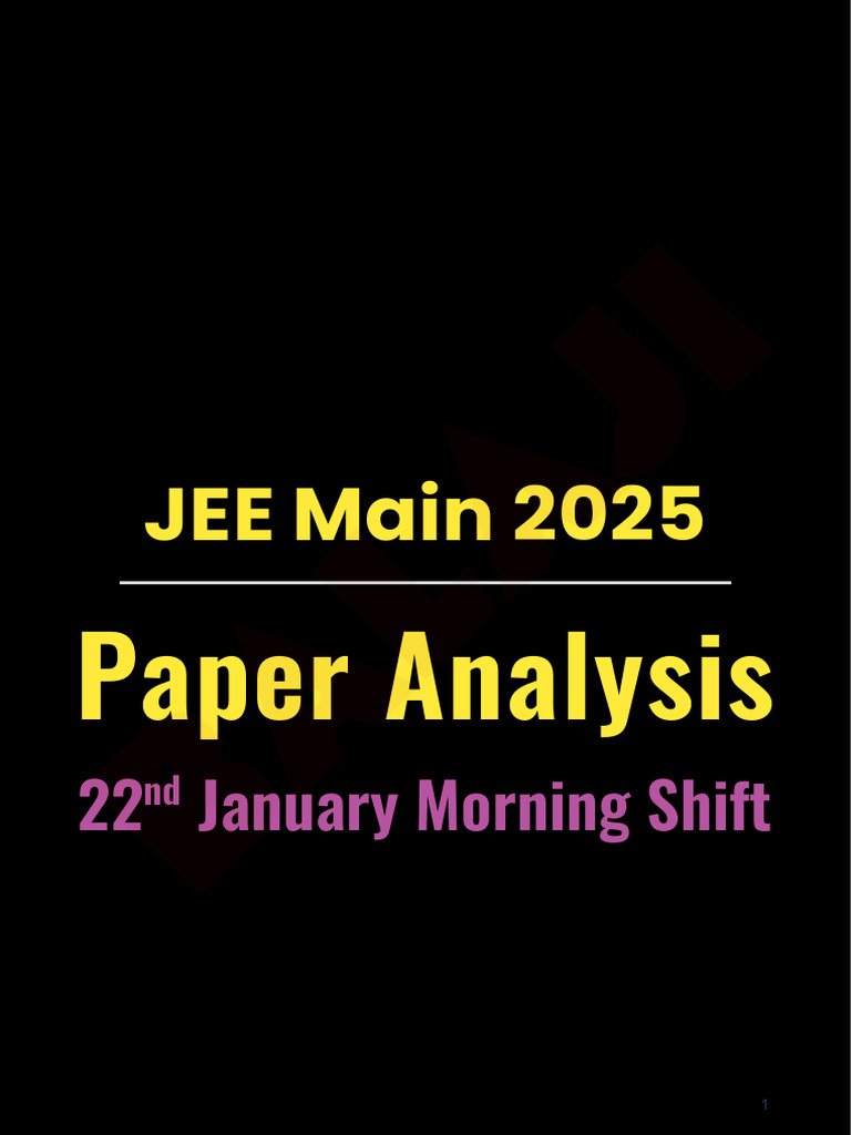 JEE Main 2025 Morning Shift Analysis | PDF | Multiple Choice | Mathematics