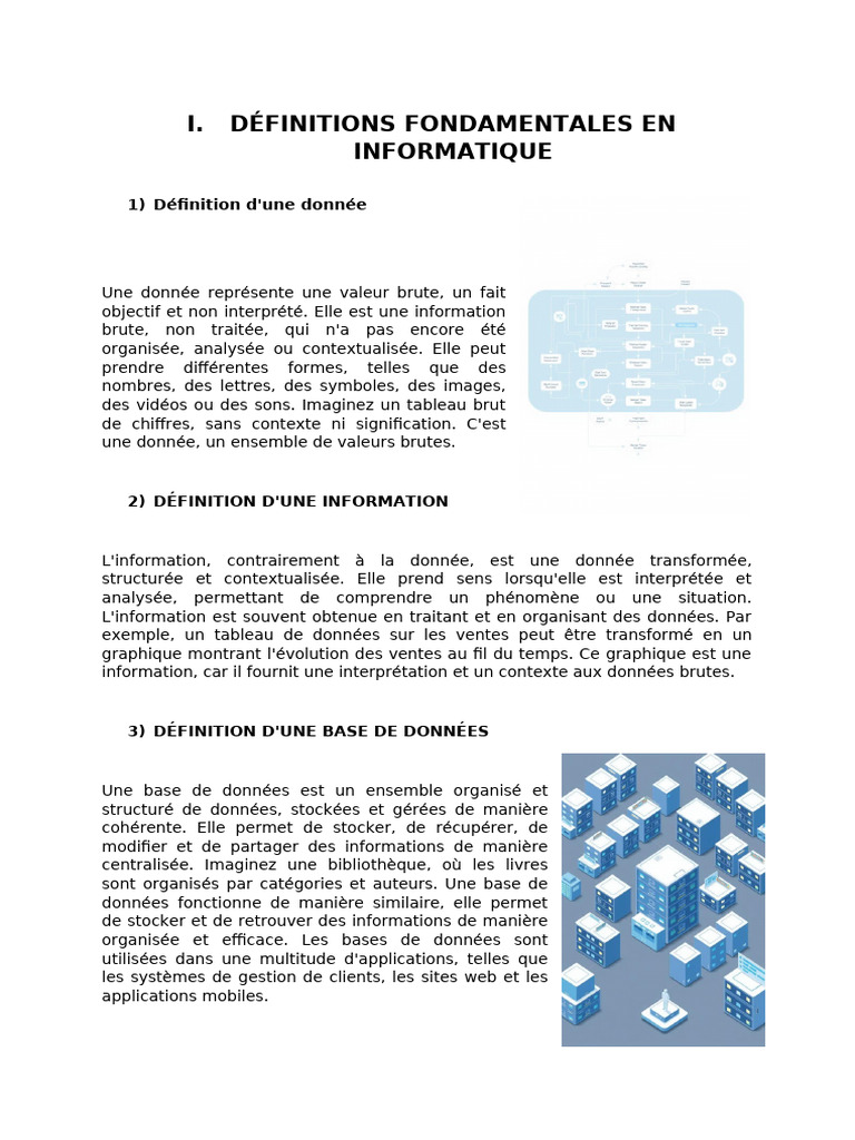 Définitions clés en informatique et bases de données | PDF | Bases de ...