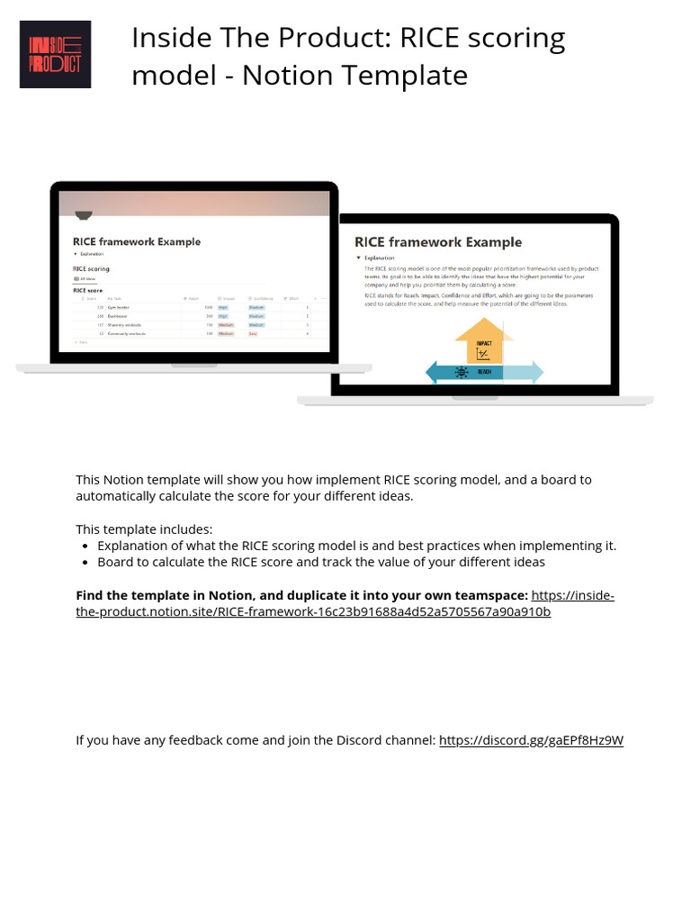 Notiontemplate RICEscoringmodel | PDF