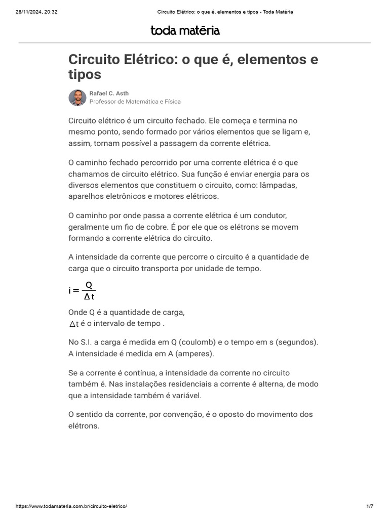 Tipos e Elementos de Circuitos Elétricos | PDF | Rede elétrica ...