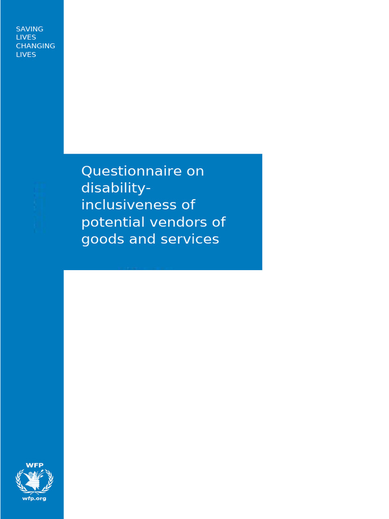 Disability-Inclusiveness Vendor Questionnaire | PDF | Disability ...