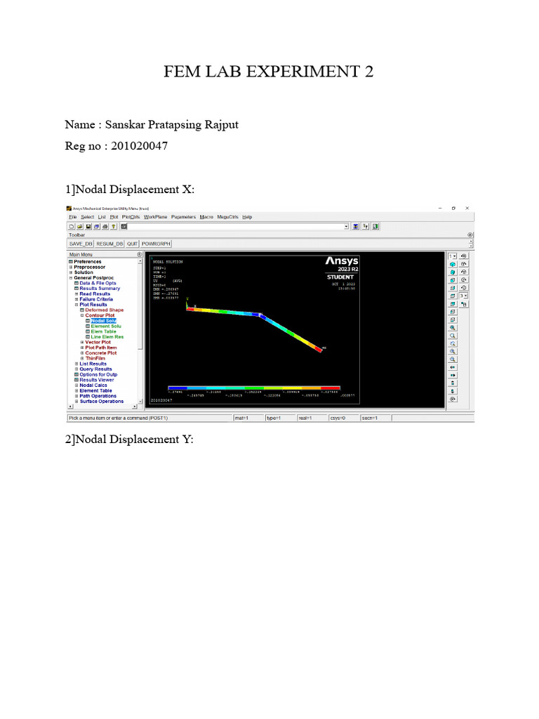 FEM Lab Experiment 2 Results Analysis | PDF