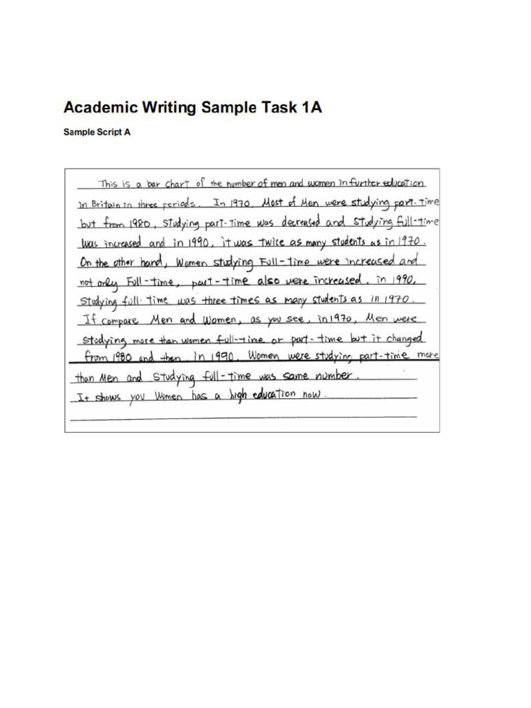 IELTS Task 1 Sample - Education | PDF