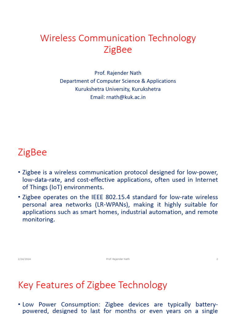 ZigBee Wireless Communication Overview | PDF | Computer Network | Routing