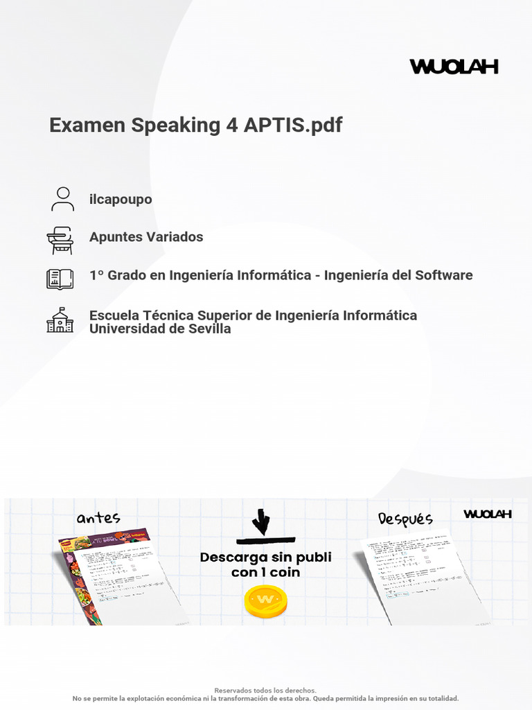 APTIS Speaking Exam Guide | PDF