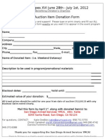 2012 Donor Form - Stars & Stripes Tournament To Benefit The San Diego ASYMCA