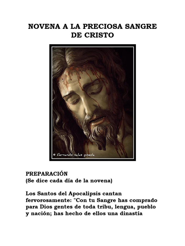Novena a la Preciosa Sangre de Cristo | PDF | Cristo (título) | eucaristía