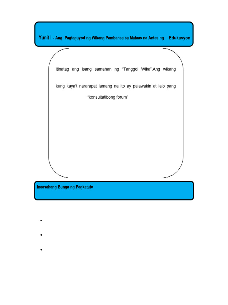 Fil 1 - Yunit 1 | PDF