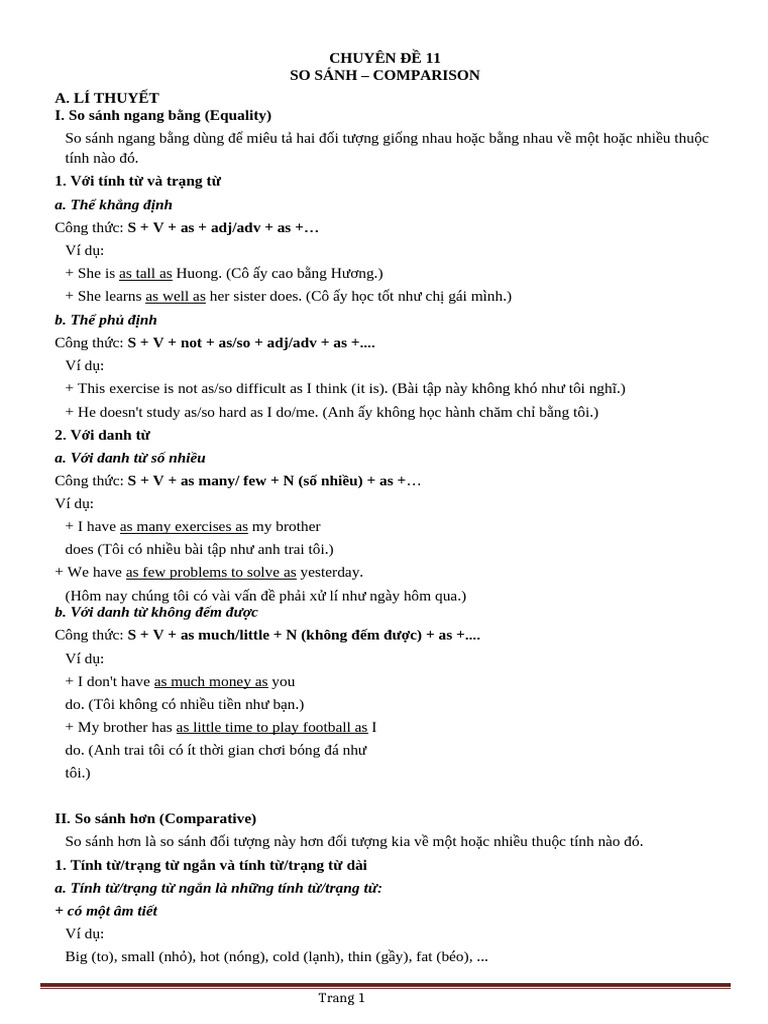 Chuyen de 11 | PDF