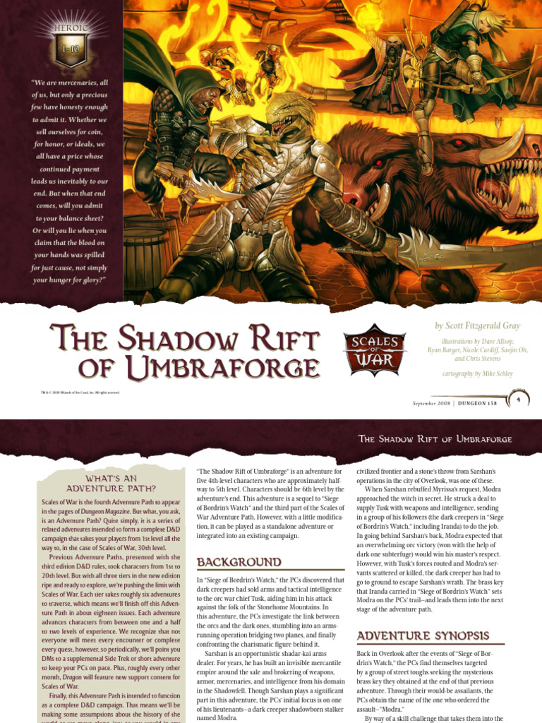 Scales of War - (LVL 4) - The Shadow Rift of Umbraforge | PDF ...