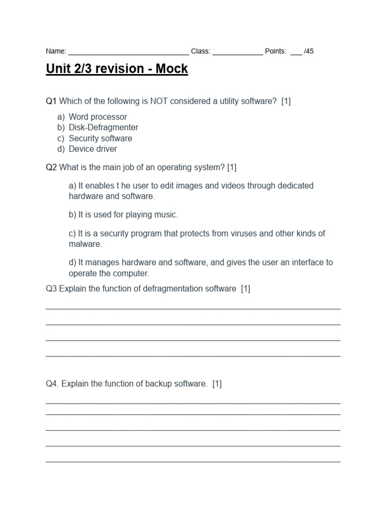 Computer Science Revision Quiz | PDF | Computer Engineering | Computing