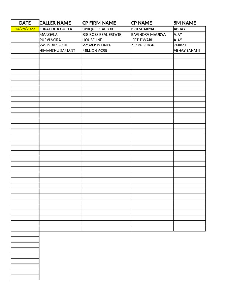 Real Estate Call Log Summary | PDF