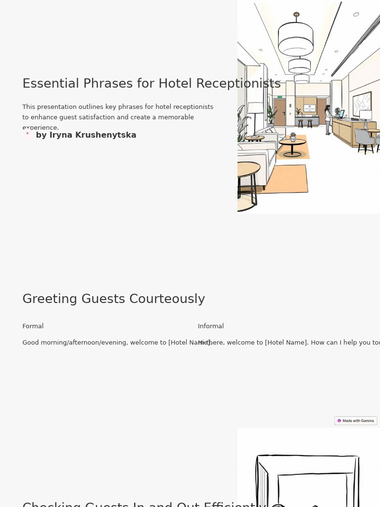 Key Phrases for Hotel Receptionists | PDF | Hospitality Industry