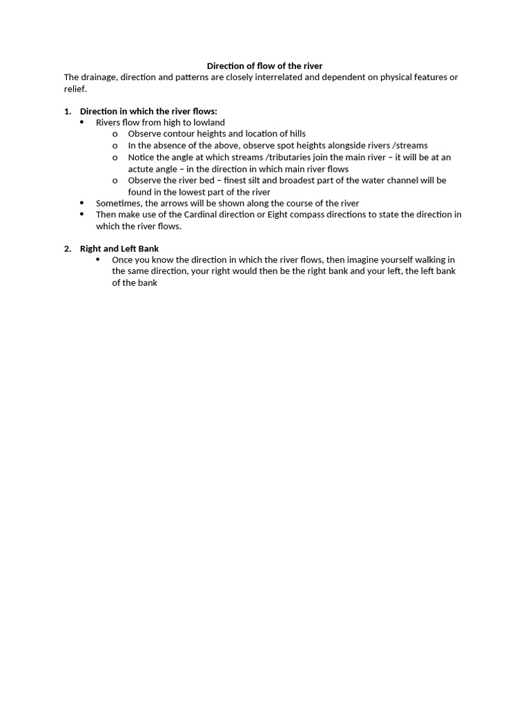 Topo Notes - Direction of The Flow of The River | PDF