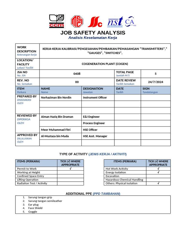 Analisis Keselamatan Kerja Transmitter | PDF