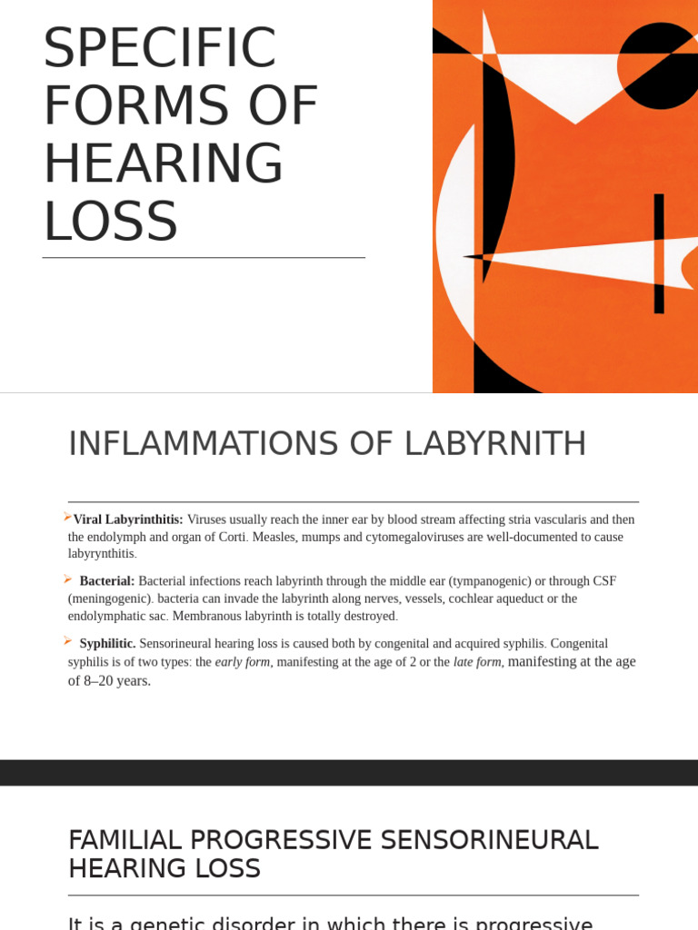 Specific Forms of Hearing Loss | PDF | Hearing Loss | Medicine