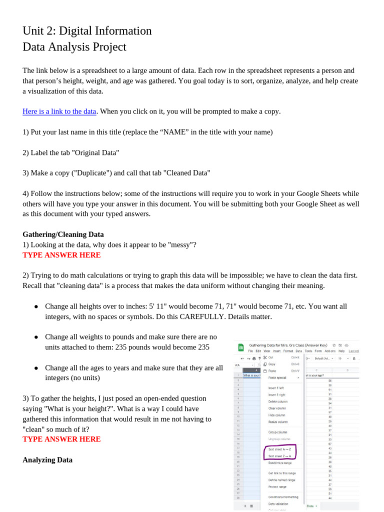 Unit 2 Project Data Analysis Project Pdf Data Function