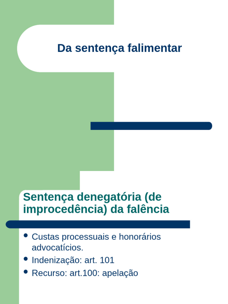 Sentença de Falência: Aspectos e Efeitos | PDF | Falência | Sentença ...