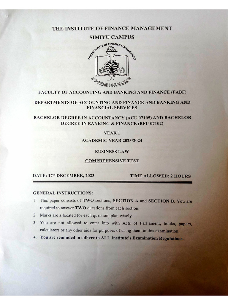 Law Test Bac 1 | PDF
