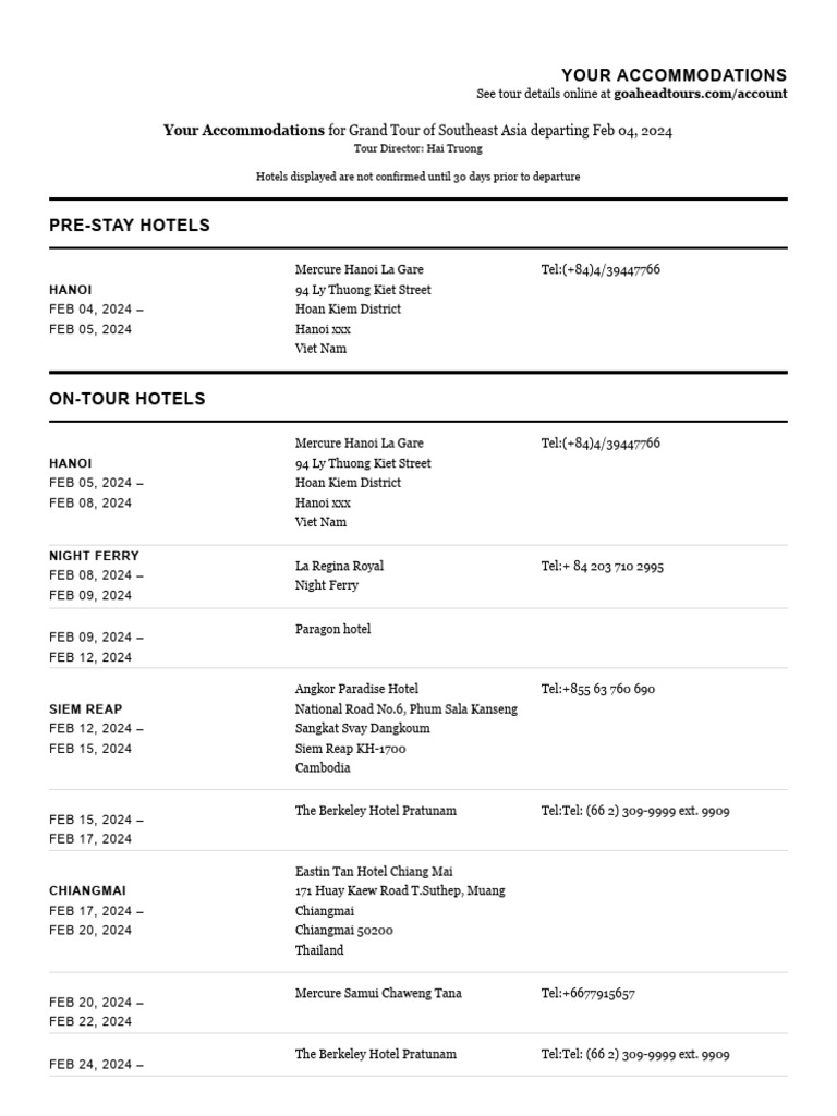 Accommodation Listing | PDF