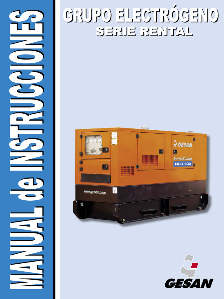 MANUAL Grupo Electrogeno Gesan DPR 100 | PDF | Cambiar | Corriente ...