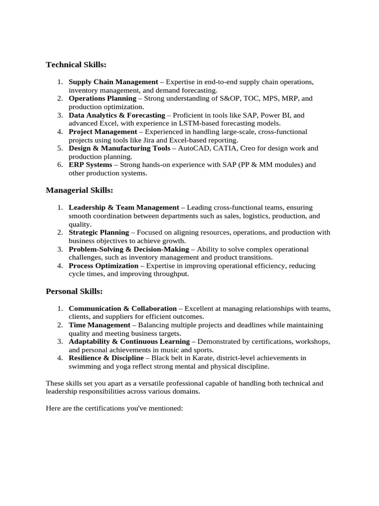 Versatile Supply Chain & Operations Expert | PDF