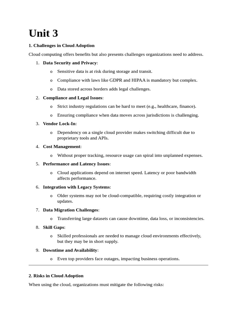 Unit 3 Pdf Cloud Computing Software As A Service