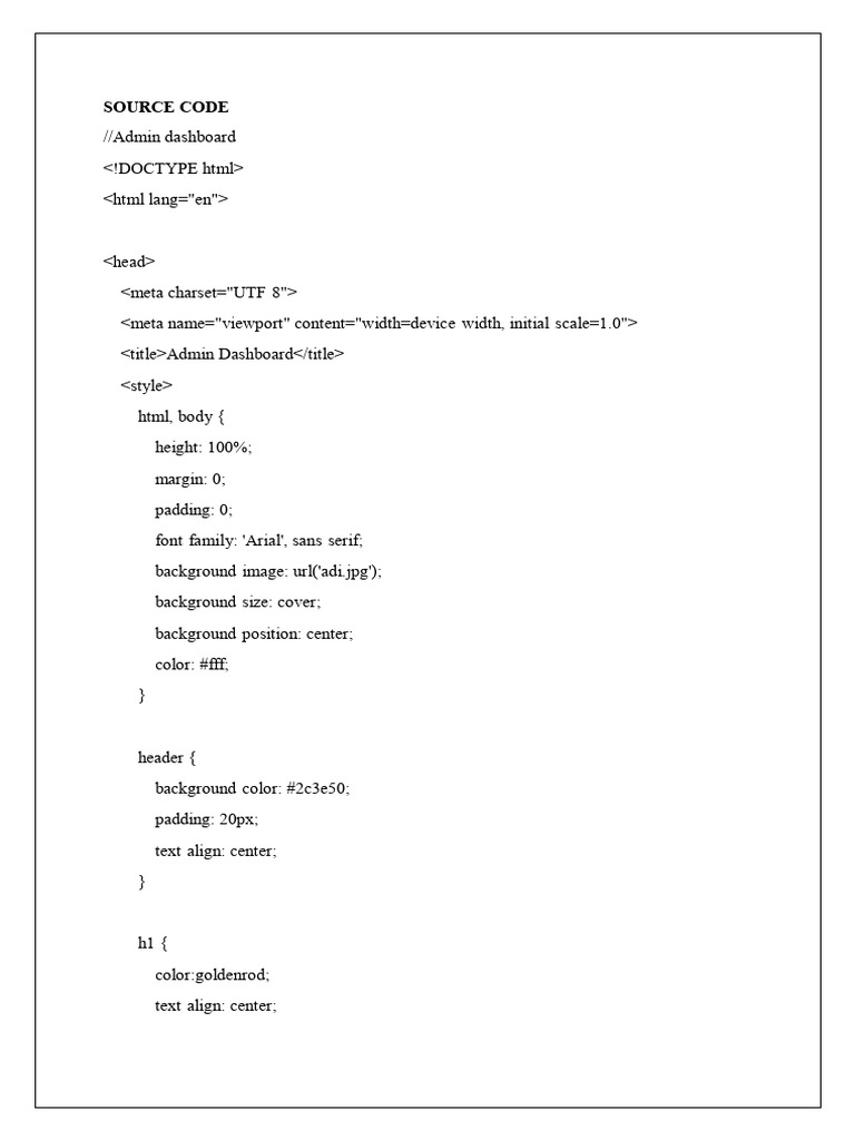 Admin Dashboard HTML Template | PDF | Computing