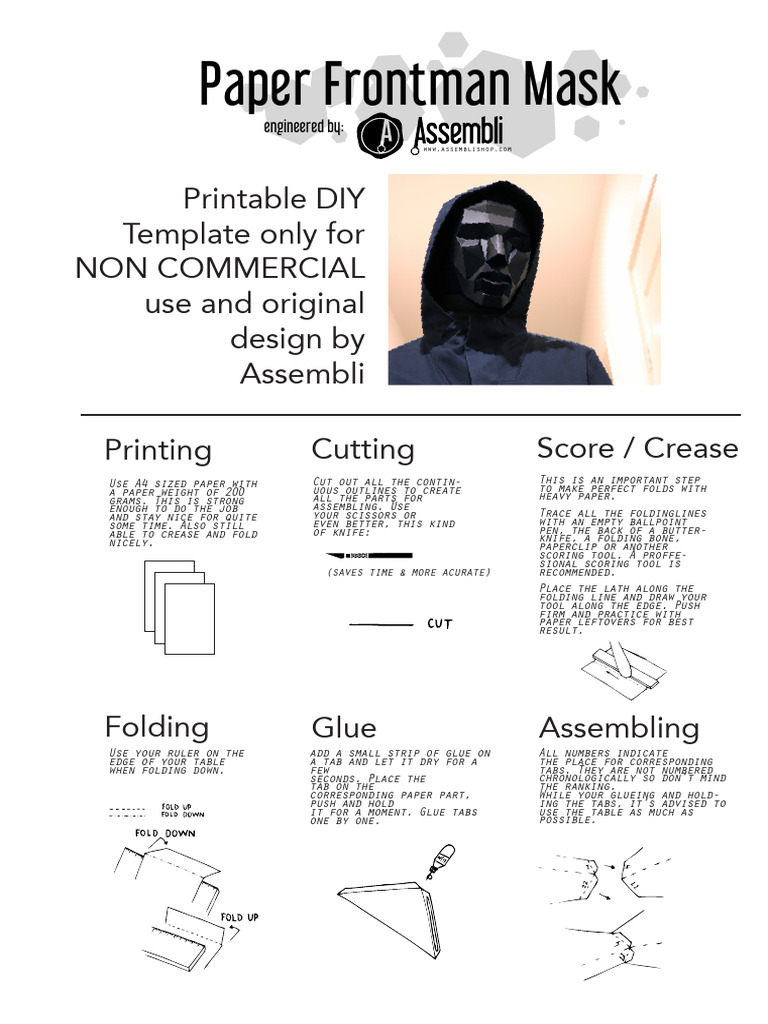 DIY Paper Mask Assembly Guide | PDF | Stationery