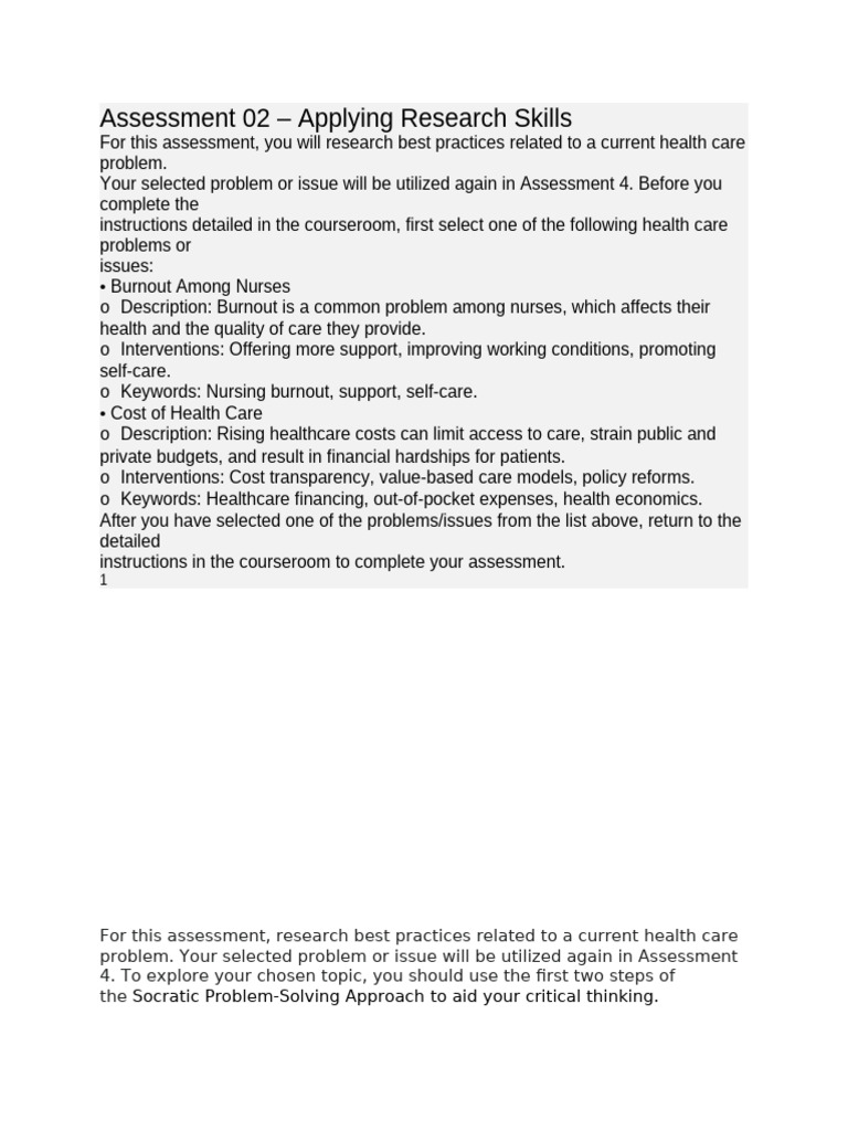 Assessment 02 - Applying Research Skills | PDF | Bibliography ...
