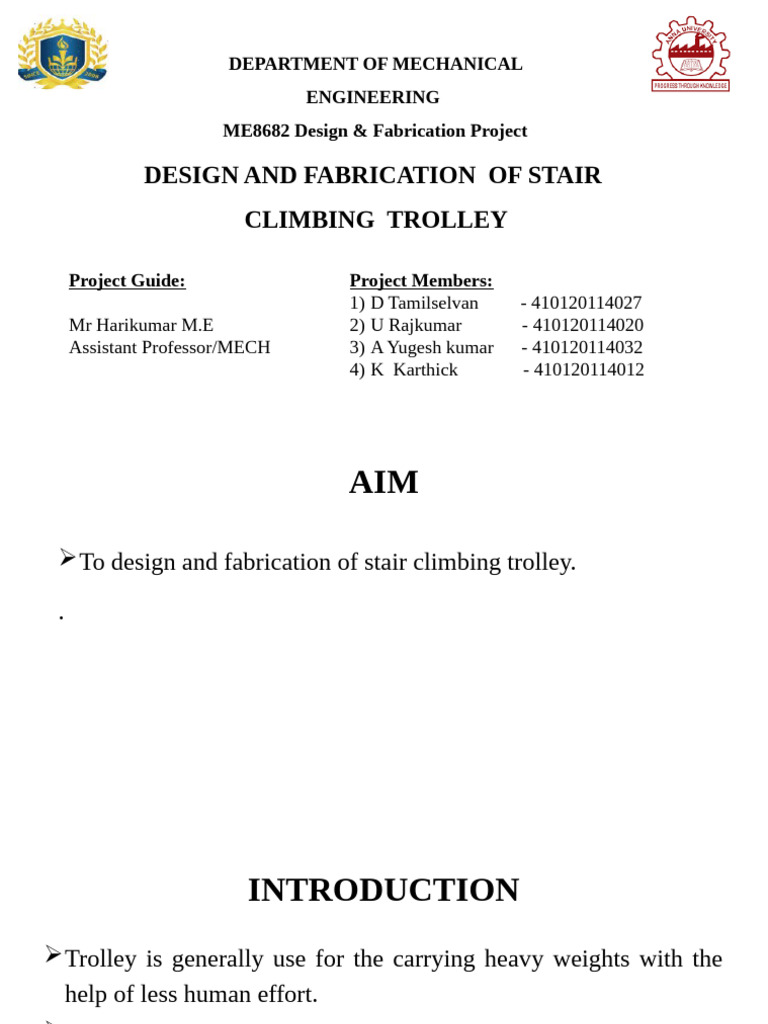 Stair Climbing Trolley Design Guide | PDF | Pipe (Fluid Conveyance ...