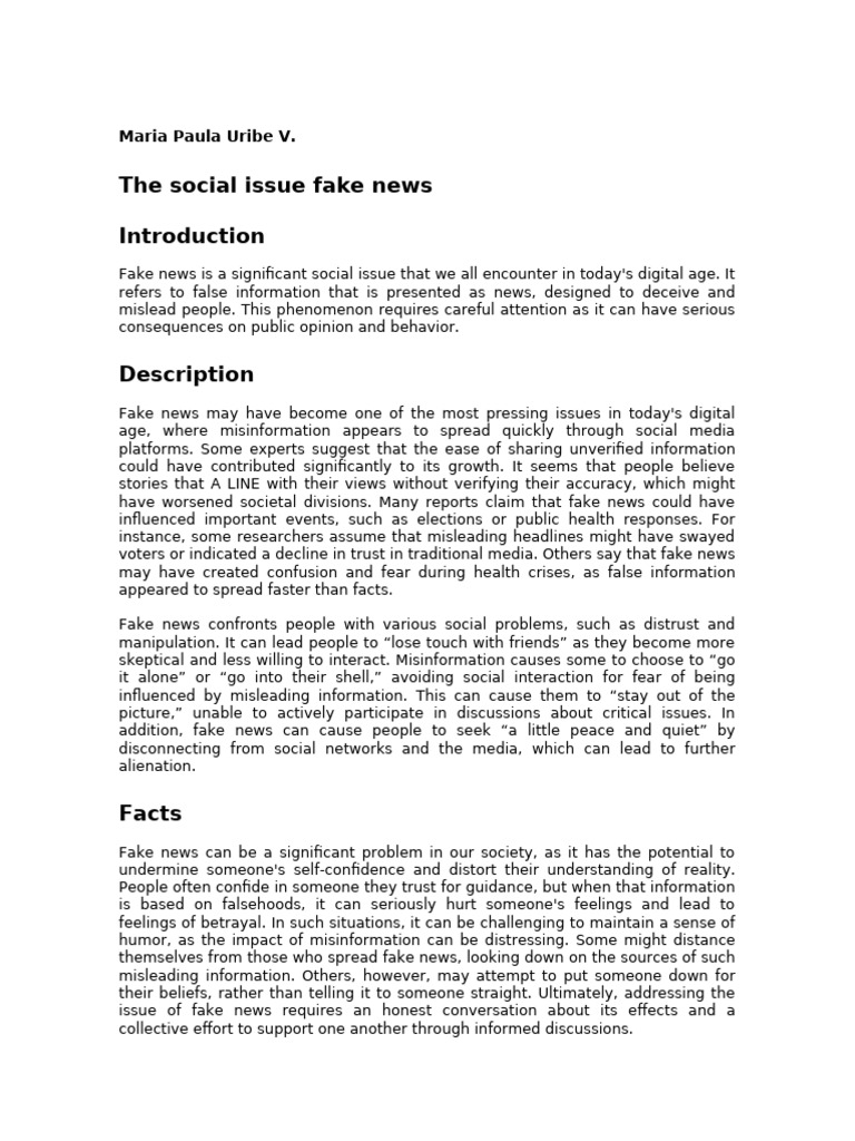 The Social Issue Fake News Evidence | PDF | Cognition | Communication