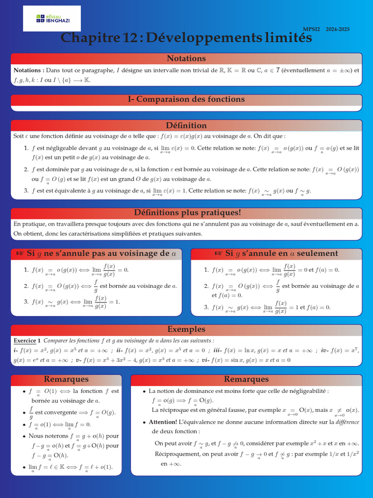 Comparaison et Développements Limités en Mathématiques | PDF | Tangente ...