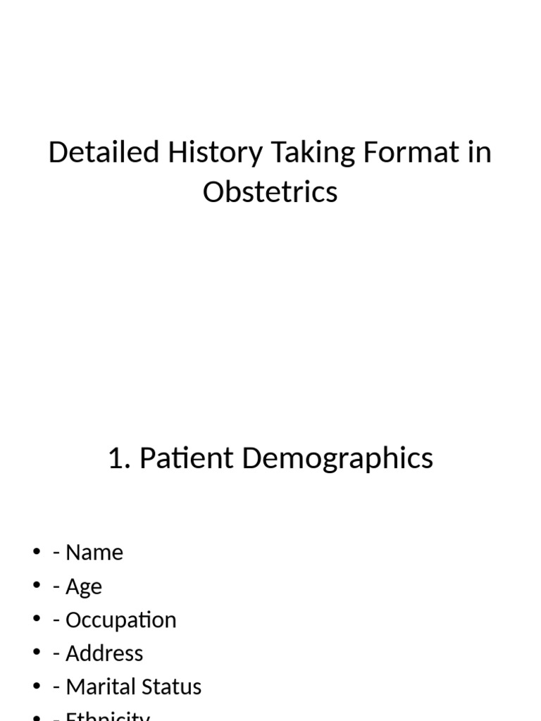 Comprehensive Obstetric History Format | PDF