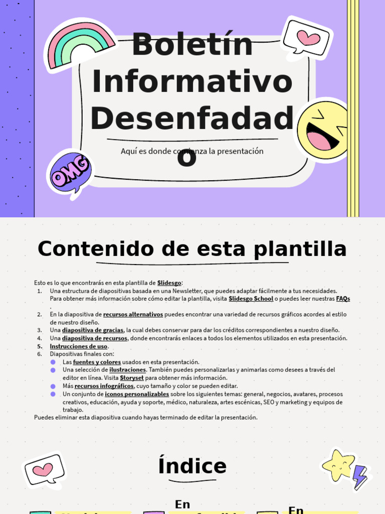 Boletín Informativo Desenfadado by Slidesgo | PDF | Planetas | Dom