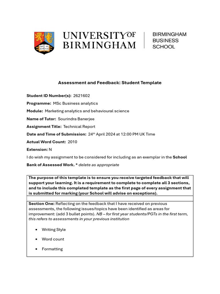 New Final Marketing Assignment 1 | PDF | Categorical Variable | Mean