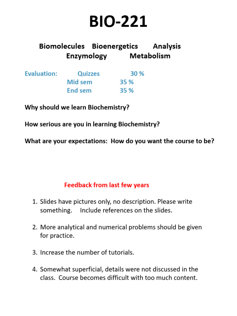 Biochemistry Course Overview and Feedback | PDF | Alpha Helix | Proteins