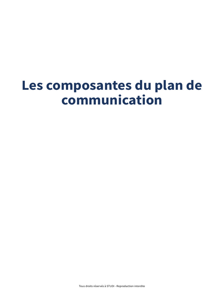 Composantes du Plan de Communication | PDF | la communication ...